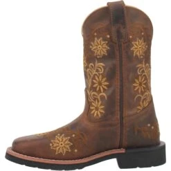 Dan Post Youth Gardenia Embroidered Honey Brown Leather Boots DPC3942 -Western Cowboy Equipment Store 01 DPC2942 BG8 big cfabc855 b3f0 4122 a581 aa9b7092c620