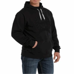 Cinch Men's Black On Black Logo Sweatshirt Hoodie MWK1206021