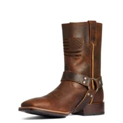 Ariat Men's Harness Patriot Ultra Bar Top Brown Western Boots 10035768 11 Ariat Men's Harness Patriot Ultra Bar Top Brown Western Boots 10035768 -Western Cowboy Equipment Store 10035768 medial