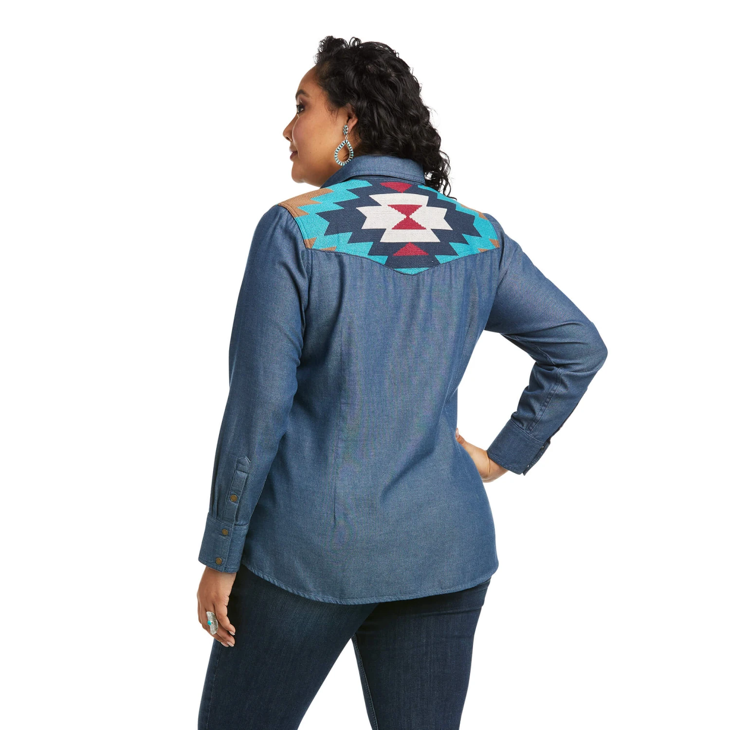 Ariat Ladies REAL Vivacious Indigo Denim Button Down Shirt 10037584 4 Ariat Ladies REAL Vivacious Indigo Denim Button Down Shirt 10037584 - Image 4