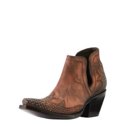 Ariat Ladies Dixon Chocolate Wingtip Western Booties 10038306 -Western Cowboy Equipment Store 10038306 3 4 front