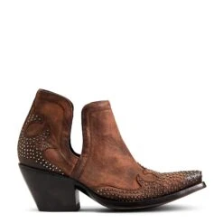 Ariat Ladies Dixon Chocolate Wingtip Western Booties 10038306 -Western Cowboy Equipment Store 10038306 side