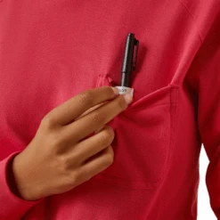 Ariat® Ladies Rebar Cotton Strong™ Teaberry Pink Hooded T-Shirt 10043840 -Western Cowboy Equipment Store 1004