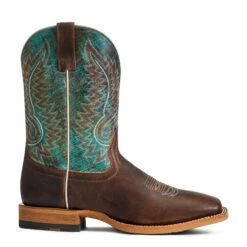 Ariat® Men's Cow Camp Better Brown & Cool Blue Western Boots 10040273 8 Ariat® Men's Cow Camp Better Brown & Cool Blue Western Boots 10040273 -Western Cowboy Equipment Store 10040273 side