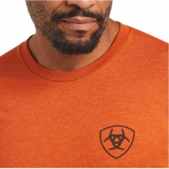 Ariat® Men's Diamond Wood Short Sleeve Adobe Heather T-Shirt 10040875 -Western Cowboy Equipment Store 10040875D