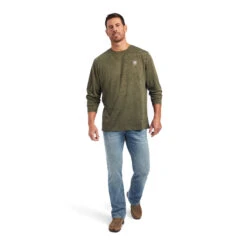 Ariat Men's Olive Charger Camo Flag T-Shirt 10040993 -Western Cowboy Equipment Store 10040993 full