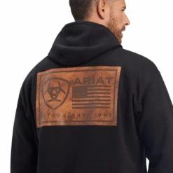Ariat® Men's Black EST Block Logo Graphic Hoodie 10041724 -Western Cowboy Equipment Store 10041724a