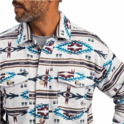 Ariat® Men's Caldwell Printed Dark Oatmeal Shirt Jacket 10041733 -Western Cowboy Equipment Store 10041733b