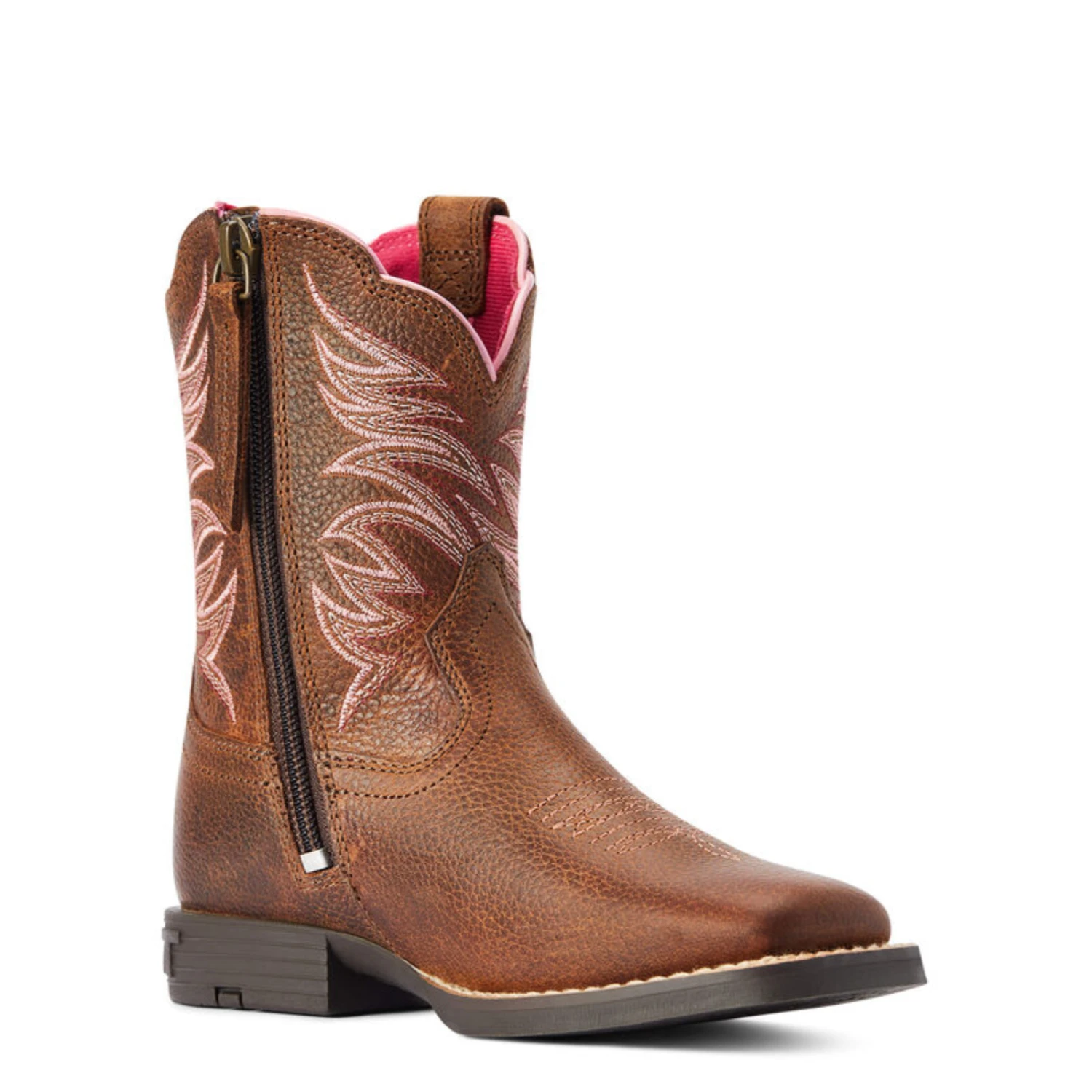 Ariat® Girl's Firecatcher Pink And Rowdy Brown Western Boots 10042415 3 Ariat® Girl's Firecatcher Pink And Rowdy Brown Western Boots 10042415 - Image 3