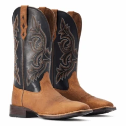 Ariat® Men's Drover Ultra Sorrel Crunch & Black Square Toe Boots 10042443 11 Ariat® Men's Drover Ultra Sorrel Crunch & Black Square Toe Boots 10042443 -Western Cowboy Equipment Store 10042443a
