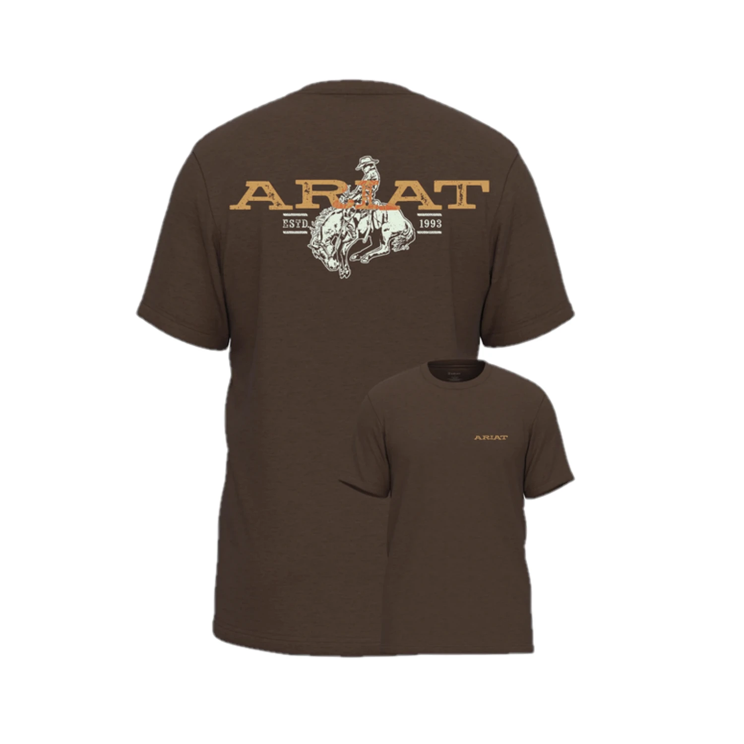Ariat® Youth Boy's Bronc Buster Brown Heather Graphic T-Shirt 10042706 1 Ariat® Youth Boy's Bronc Buster Brown Heather Graphic T-Shirt 10042706