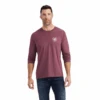 Ariat® Men's Long Sleeves Type Crest Burgundy Heather T-shirt 10042783