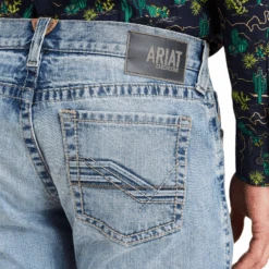 Ariat® Men's M7 Slim Fit Light Wash Straight Leg Jeans 10043187 -Western Cowboy Equipment Store 10043187d