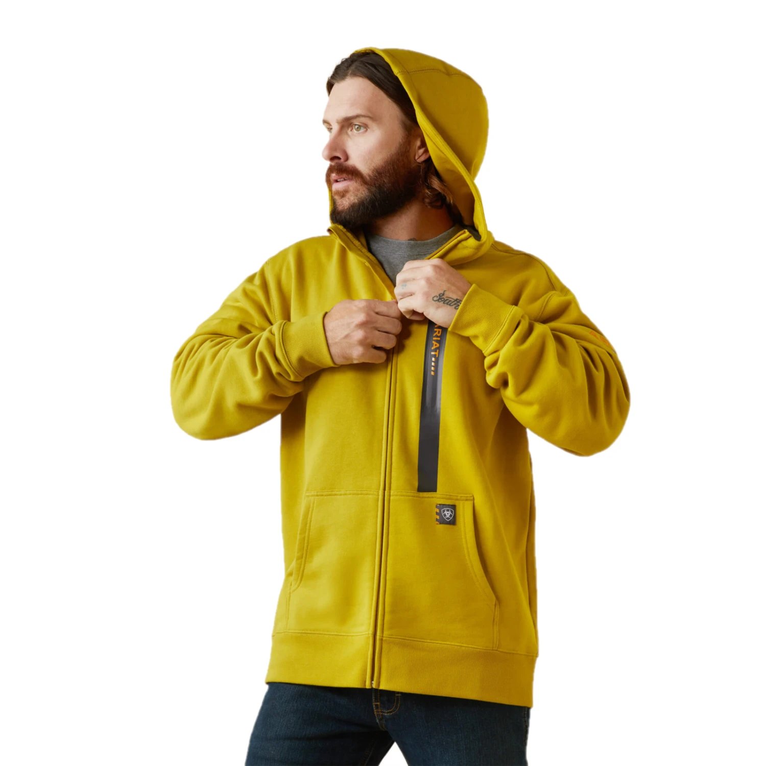 Ariat® Men's Rebar Workman Full Zip Moss Green Hoodie 10043480 1 Ariat® Men's Rebar Workman Full Zip Moss Green Hoodie 10043480