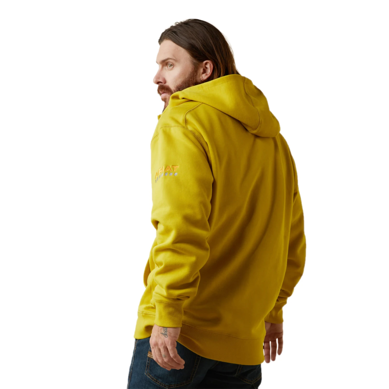 Ariat® Men's Rebar Workman Full Zip Moss Green Hoodie 10043480 4 Ariat® Men's Rebar Workman Full Zip Moss Green Hoodie 10043480 - Image 4