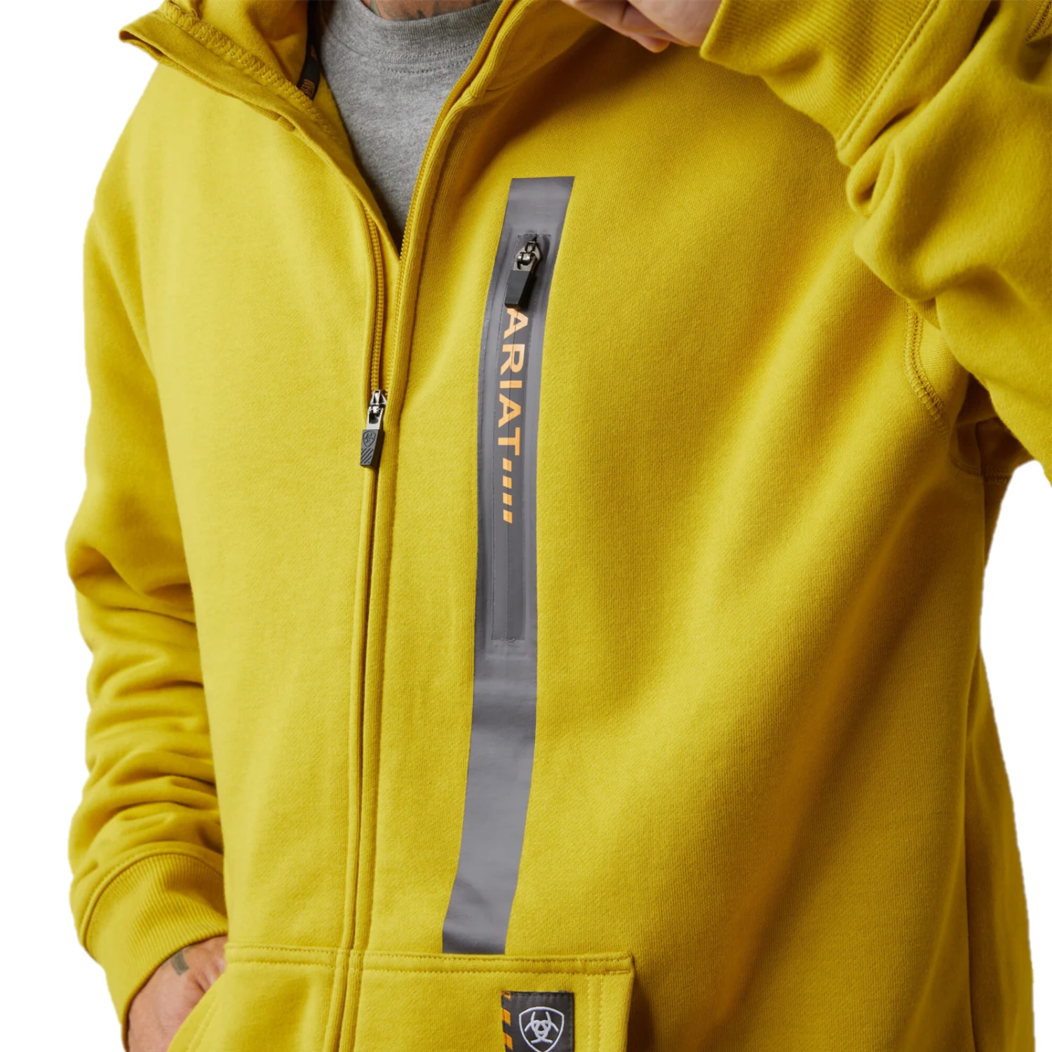 Ariat® Men's Rebar Workman Full Zip Moss Green Hoodie 10043480 2 Ariat® Men's Rebar Workman Full Zip Moss Green Hoodie 10043480 - Image 2