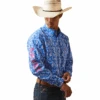 Ariat® Men's Team Steven Fitted Blue Floral Button Down Shirt 10043798