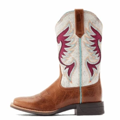 Ariat® Ladies Pinto VentTEK™ 360° Distressed White & Tan Boots 10044507 -Western Cowboy Equipment Store 10044507b