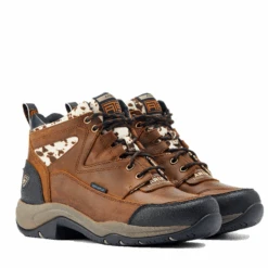 Ariat® Ladies Terrain H2O Distressed Brown & Speckled Cow Print Boots 10044538 13 Ariat® Ladies Terrain H2O Distressed Brown & Speckled Cow Print Boots 10044538 -Western Cowboy Equipment Store 10044538g