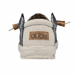 Hey Dude Men's Wally Linen Natural Navy Shoes 110792568 -Western Cowboy Equipment Store 110792568 2