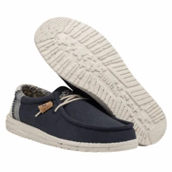 Hey Dude Men's Wally Linen Natural Navy Shoes 110792568 -Western Cowboy Equipment Store 110792568sdfsdg