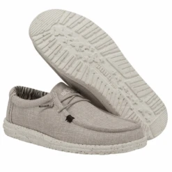 Hey Dude® Men's Wally Eco Linen Beige Slip On Shoes 112470521 -Western Cowboy Equipment Store 112470521