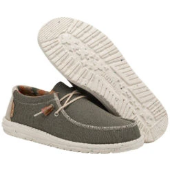 Hey Dude Men's Wally Eco Sox Algae Slip On Shoes 112478354 -Western Cowboy Equipment Store 112478354 WALLY ECO SOX ALGAE LEFT 33