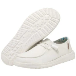 Hey Dude® Ladies Wendy Classic Silk Moon White Shoes 121410211 -Western Cowboy Equipment Store 121410211 Hey Dude Womens Wendy Classic Silk Moon Shoes kowear 03 38529