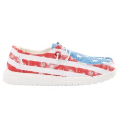 Hey Dude Ladies Wendy Patriotic Star Spangled Casual Shoes 40158-1LK -Western Cowboy Equipment Store 121412698 WENDY STAR SPANGLED 0111