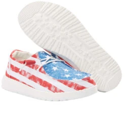 Hey Dude Ladies Wendy Patriotic Star Spangled Casual Shoes 40158-1LK -Western Cowboy Equipment Store 121412698 WENDY STAR SPANGLED 0311