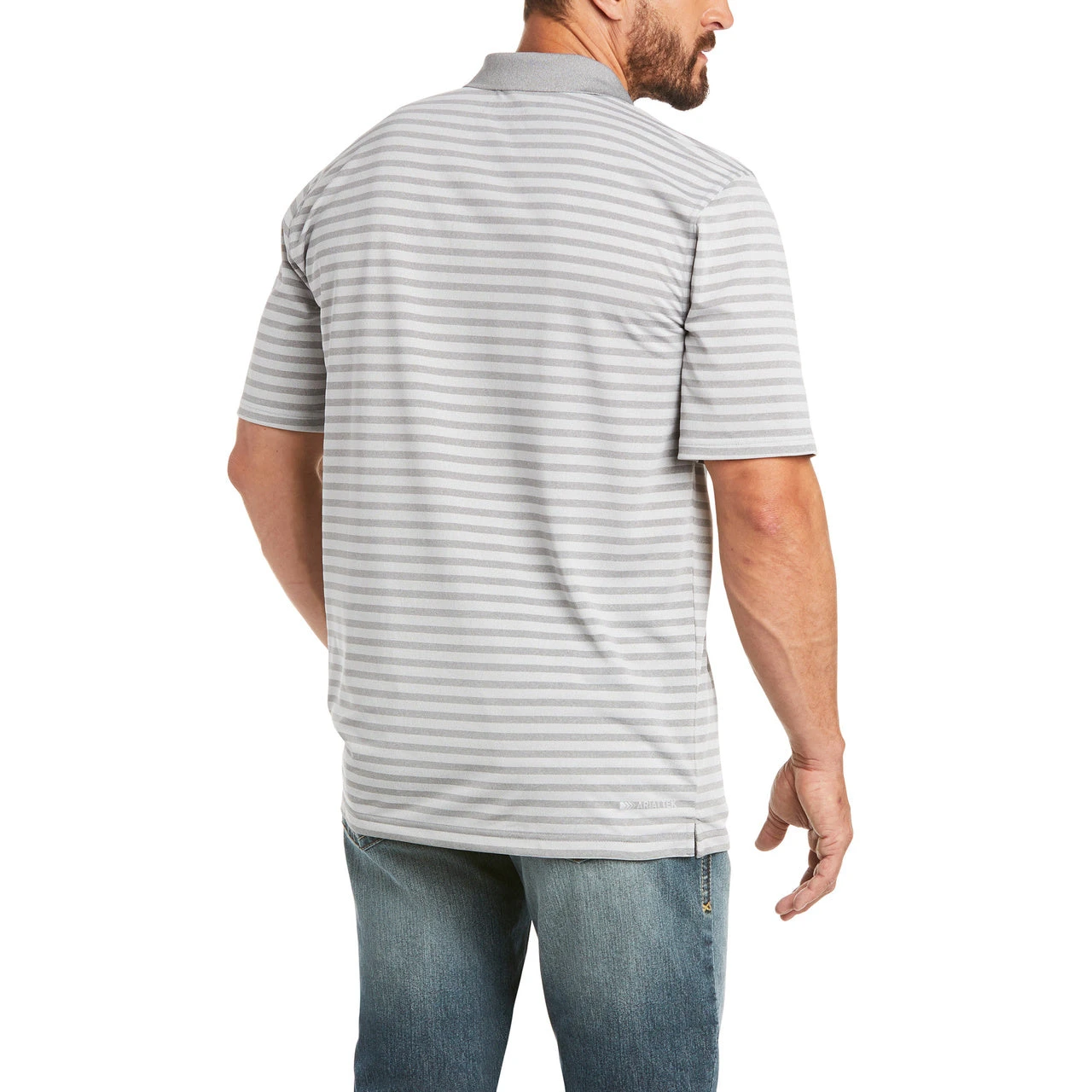 Ariat Men's Performance Melange Stripe Sharkskin Polo Shirt 10035369 2 Ariat Men's Performance Melange Stripe Sharkskin Polo Shirt 10035369 - Image 2