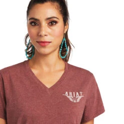 Ariat® Ladies R.E.A.L™ Longhorn Roasted Russet T-Shirt 10040621 -Western Cowboy Equipment Store 1280 QbHfF4q35t825on4