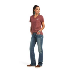 Ariat® Ladies R.E.A.L™ Longhorn Roasted Russet T-Shirt 10040621 -Western Cowboy Equipment Store 1280 klOo2HaAQjz56IPS