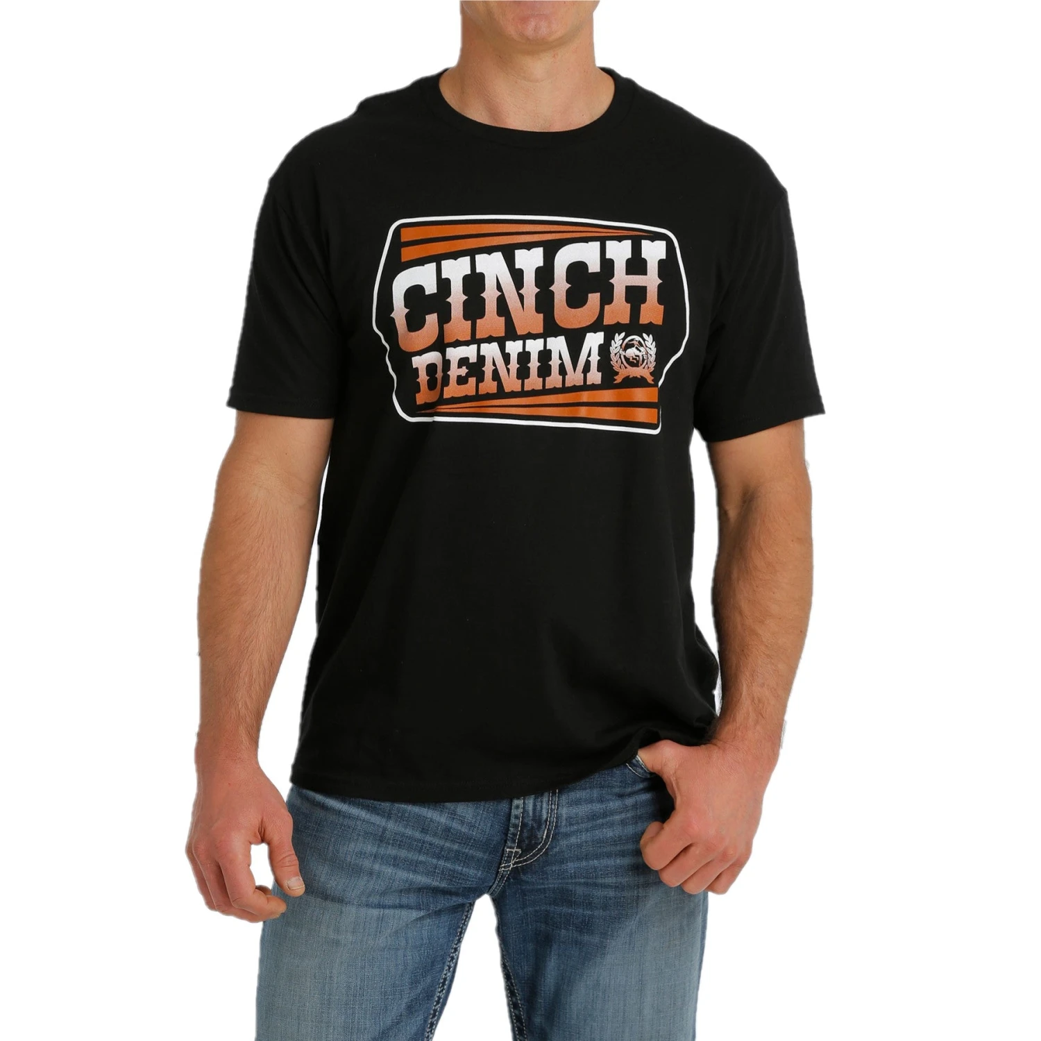 Cinch Men's Cinch Denim Black Short Sleeve T-Shirt MTT1690494 1 Cinch Men's Cinch Denim Black Short Sleeve T-Shirt MTT1690494