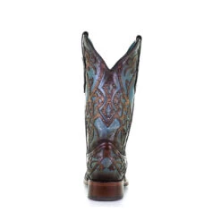Corral Boots Corral Ladies Overlay Embroidery Turquoise & Brown Leather Boots C3768 -Western Cowboy Equipment Store 20c481df8fe24789dbd804308a6eb2ed