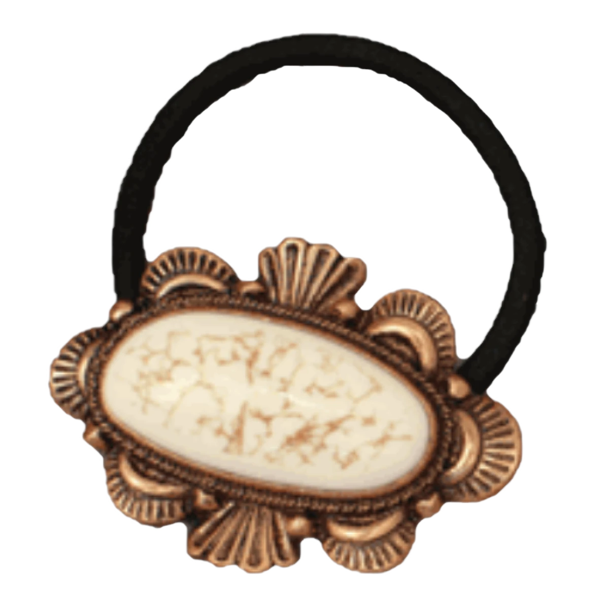 Blazin Roxx® Ladies White & CopperStone Hair Tie 30495 1 Blazin Roxx® Ladies White & CopperStone Hair Tie 30495