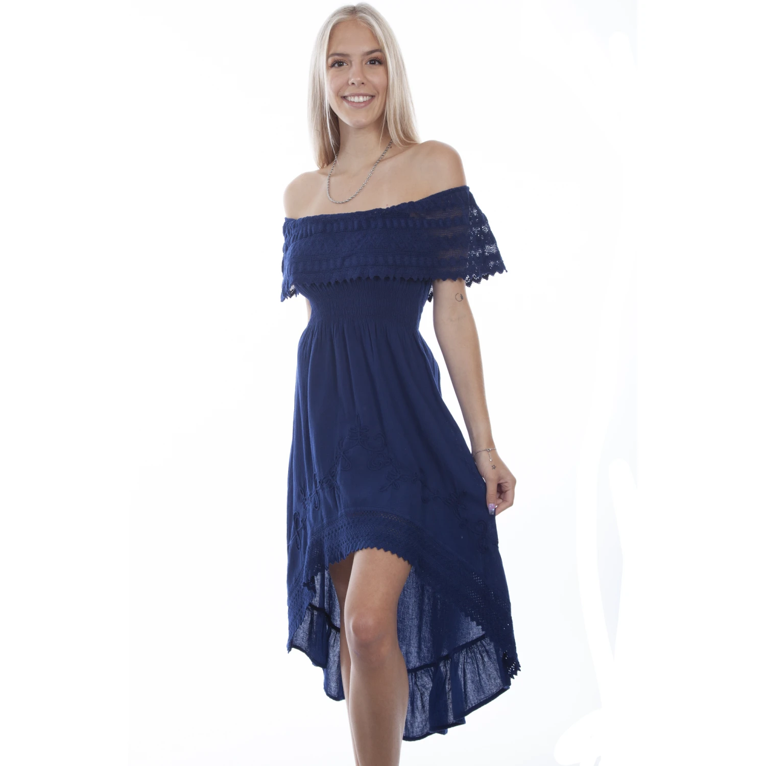 Scully Ladies Off Shoulder Hi/Lo Royal Dress PSL-266-ROY 1 Scully Ladies Off Shoulder Hi/Lo Royal Dress PSL-266-ROY