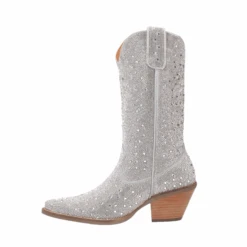 Dingo® Ladies Silver Dollar Rhinestone Silver Boots DI570-GY6 -Western Cowboy Equipment Store 570c