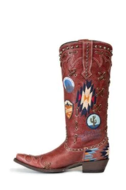 Double D Ranch Ladies Escalante Red Patchwork Biker Boots DDL044-1 -Western Cowboy Equipment Store 57 1e85494c 9c0d 46e5 ac5f c388e4a2fb85