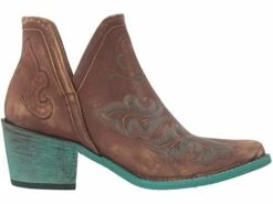 Circle G By Corral Ladies Cognac Brown & Turquoise Embroidery Booties Q0099 -Western Cowboy Equipment Store 57 6cb67253 c689 45af b729 97beb1566112