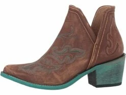 Circle G By Corral Ladies Cognac Brown & Turquoise Embroidery Booties Q0099 -Western Cowboy Equipment Store 57 ada67b35 8e80 4f9e 9a76 f04f9c45692f