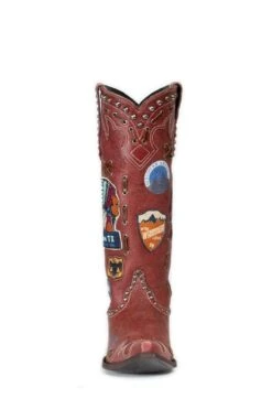 Double D Ranch Ladies Escalante Red Patchwork Biker Boots DDL044-1 -Western Cowboy Equipment Store 57 c05a1b7e 5c76 4bdd 9617 59f778610647