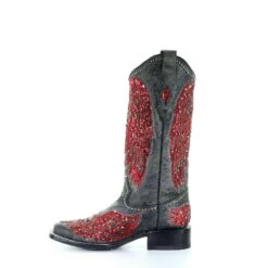 Corral Boots Corral Ladies Black & Red Wings, Cross Overlay & Studs Boots A3744 -Western Cowboy Equipment Store 57 fc21019d edd2 439f a3c7 1f4d74302bdb