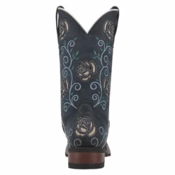 Laredo® Ladies Navy Willow Floral Square Toe Pull On Western Boots 5885 -Western Cowboy Equipment Store 5885c