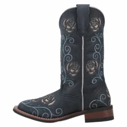 Laredo® Ladies Navy Willow Floral Square Toe Pull On Western Boots 5885 -Western Cowboy Equipment Store 5885d