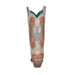 Corral Boots Corral Ladies Studded Bone Heart & Wings Overlay Western Boots A4236 -Western Cowboy Equipment Store A42363