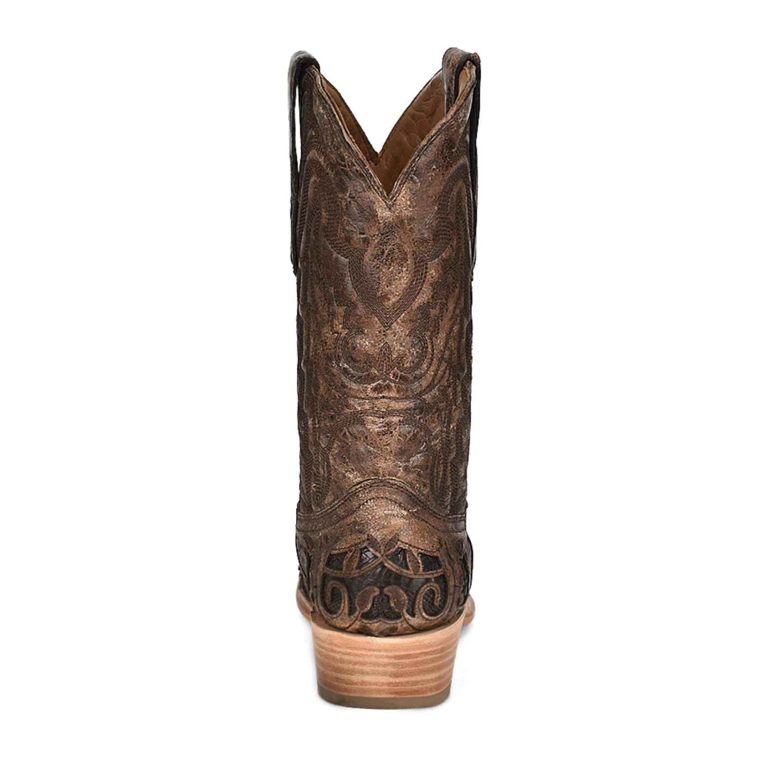 Corral Boots Corral® Men's Brown Exotic Alligator Inlay & Embroidered Western Boots 3 Corral Boots Corral® Men's Brown Exotic Alligator Inlay & Embroidered Western Boots - Image 3