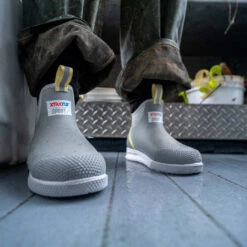 XTRATUF Ladies Ankle Deck Sport Gray & Yellow Boots ADSW-108 -Western Cowboy Equipment Store ADSW108 9 EXTRALARGE