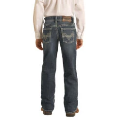 Rock & Roll Denim Boy's Reflex Bootcut Dark Vintage Jeans BB-2809 -Western Cowboy Equipment Store BB 2809 B