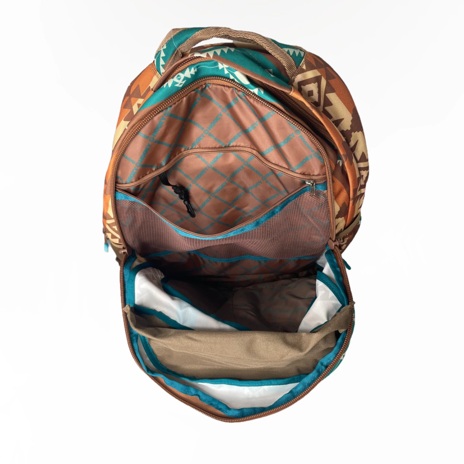 Hooey® "Ox" Brown Aztec Pattern & Tan Accents Backpack BP044BRTN 6 Hooey® "Ox" Brown Aztec Pattern & Tan Accents Backpack BP044BRTN - Image 6